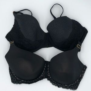 True Brand Set of 2 Bras Black  Grey 36DD or 36E